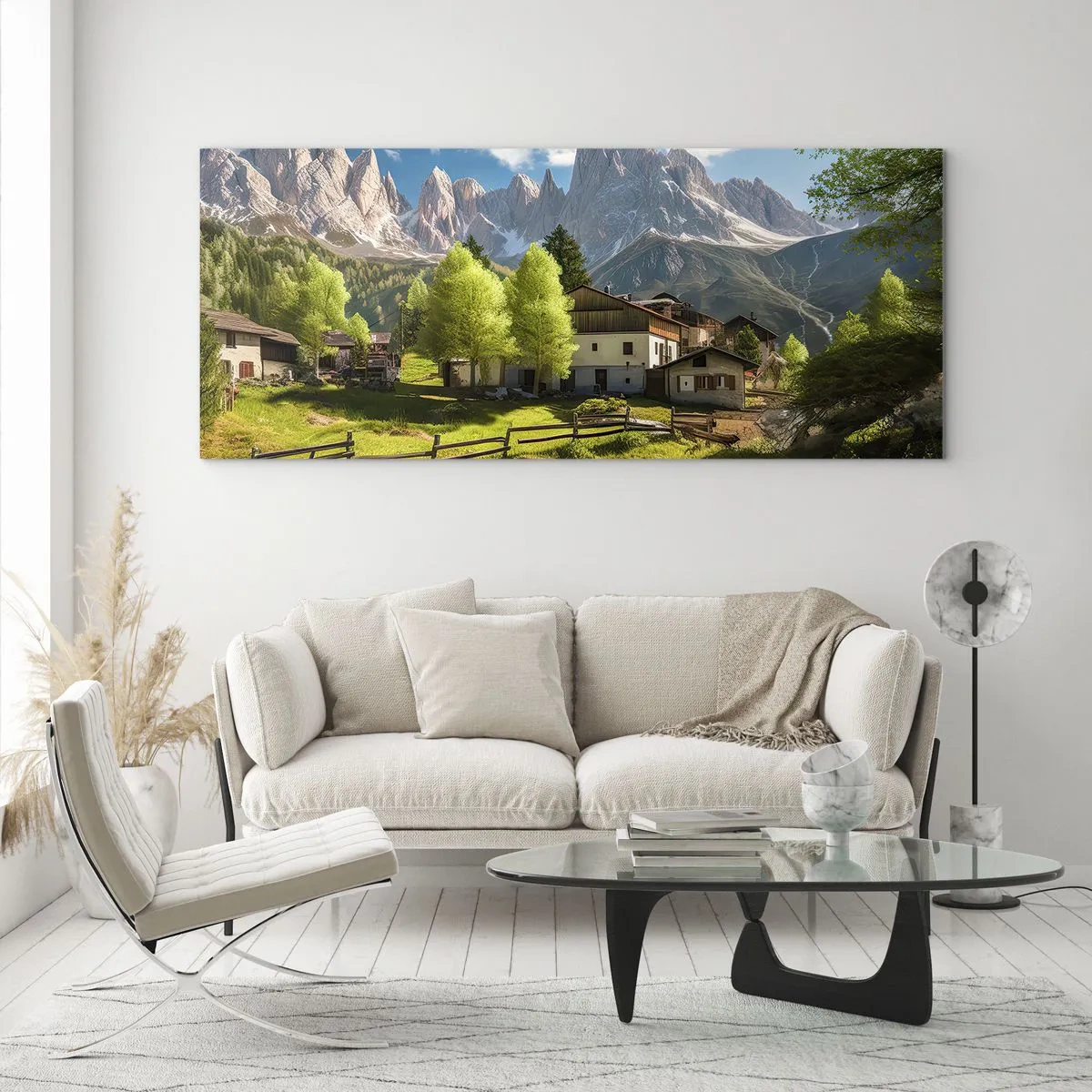 Impression sur verre - Image sur verre - Idylle alpine - 100x40 cm