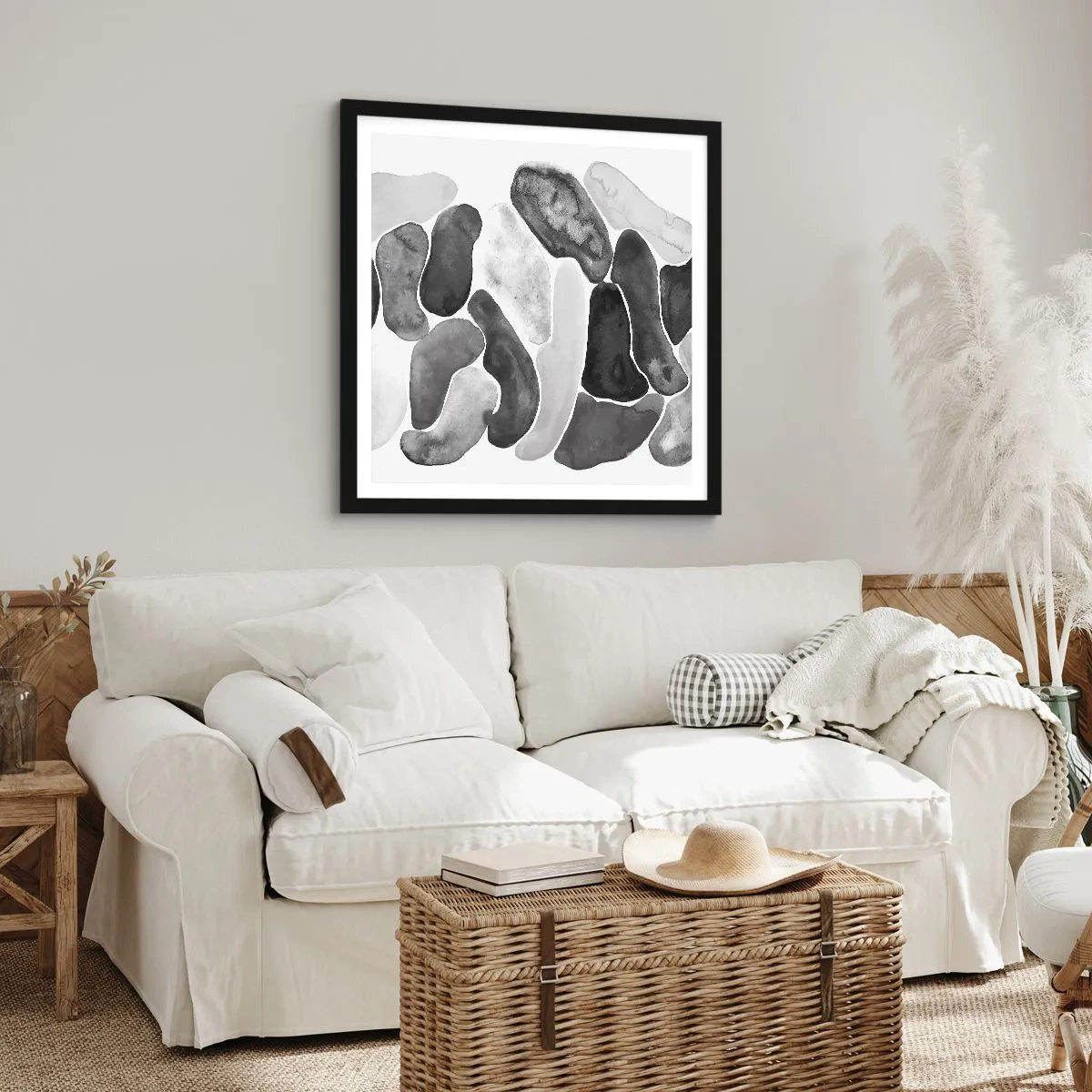 Affiche dans un cadre noir - Poster - Abstraction rocheuse - 60x60 cm