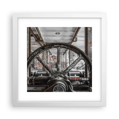 Affiche dans un cadre blanc - Poster - Vie secrète d'une usine - 30x30 cm