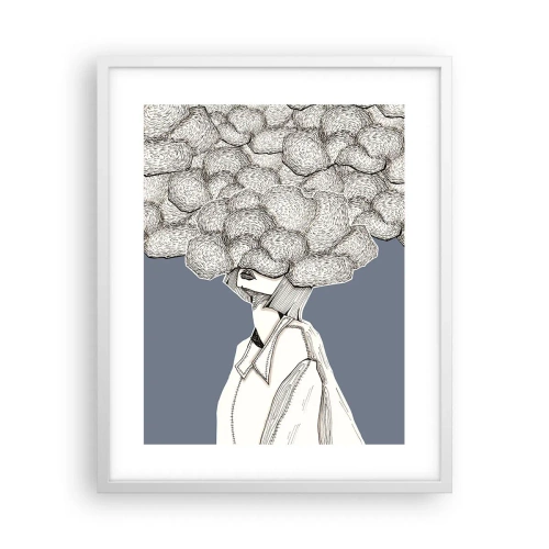 Affiche dans un cadre blanc - Poster - La tête dans les nuages - 40x50 cm