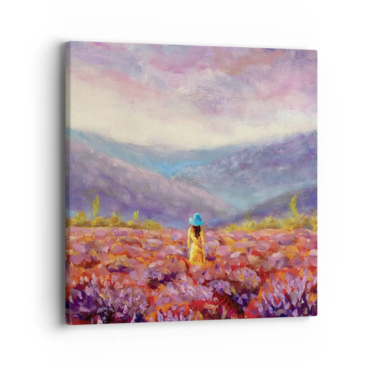 Impression sur toile - Image sur toile - Dans un monde lavande - 40x40 cm