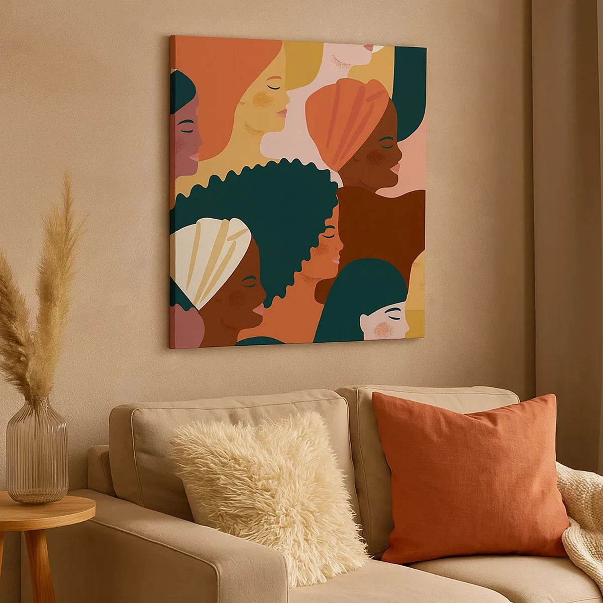 Impression sur toile - Image sur toile - Uniquement la féminité - 30x30 cm