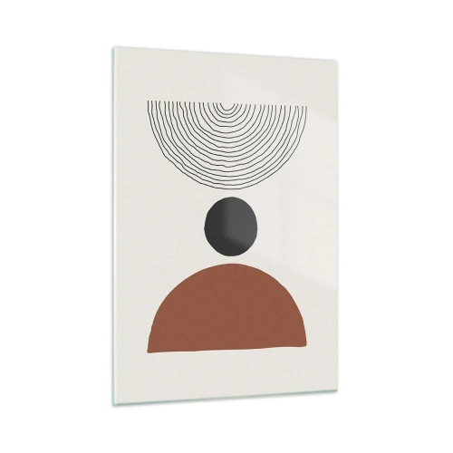 Impression sur verre - Image sur verre - Formes géométriques abstraites sur fond clair - 50x70cm - Au centre de l'attention - Décoration murale moderne pour le salon et la chambre ARTTOR