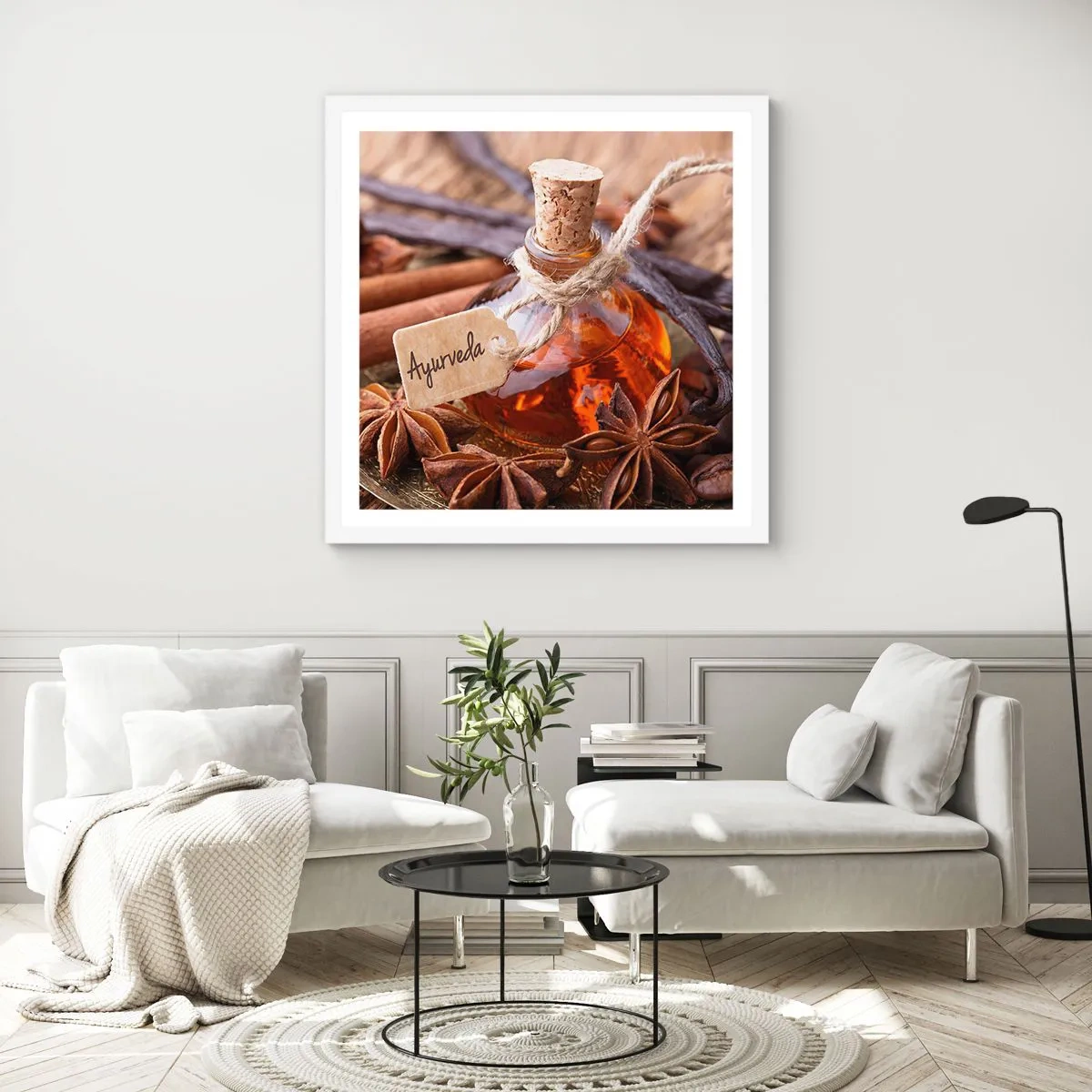 Affiche dans un cadre blanc - Poster - Vers l'unité du corps et de l'esprit - 40x40 cm