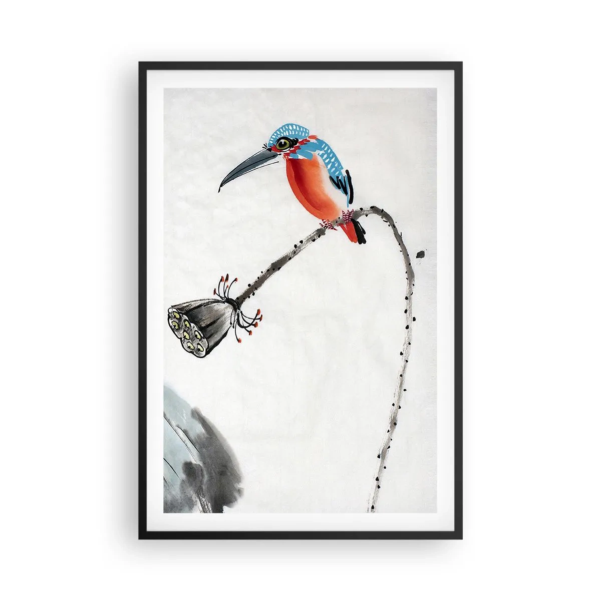 Affiche dans un cadre noir - Poster - La vie du champ - 61x91 cm