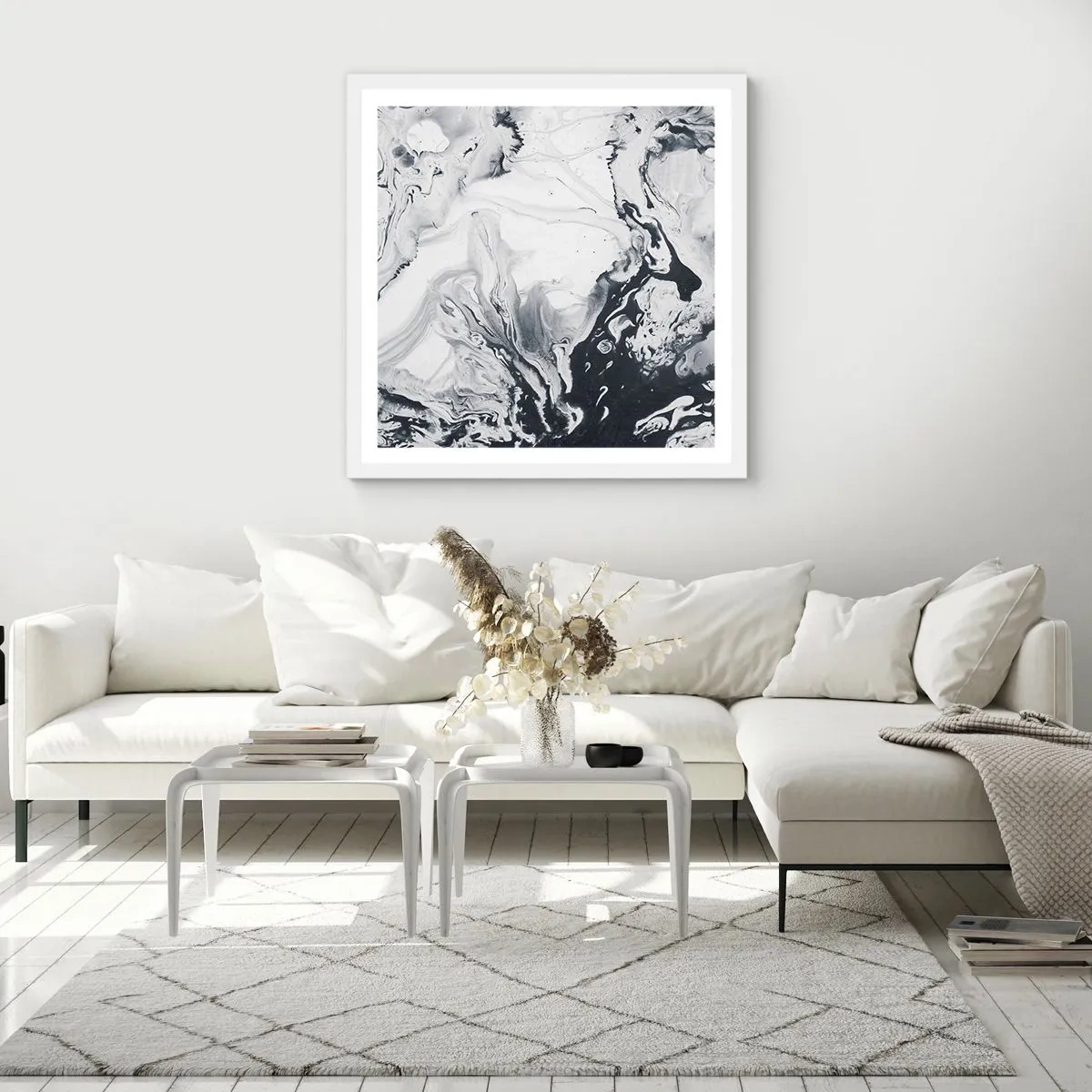 Affiche dans un cadre blanc - Poster - Au centre de la Terre - 50x50 cm