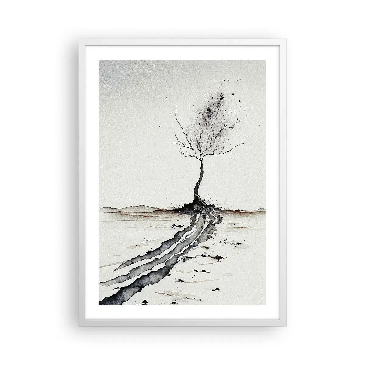 Affiche dans un cadre blanc - Poster - Mélancolie hivernale - 50x70 cm