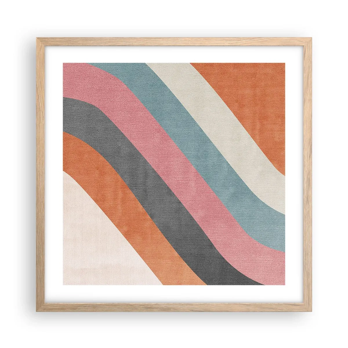 Affiche dans un chêne clair - Poster - Composition diagonale – mouvement - 50x50 cm