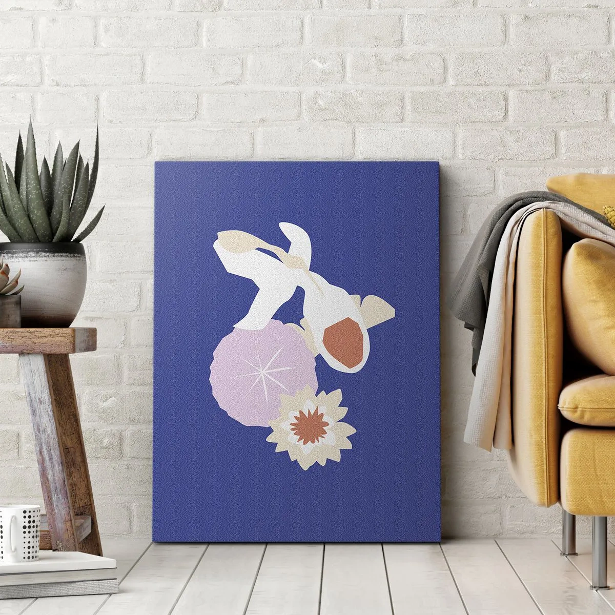 Impression sur toile - Image sur toile - Composition de fleurs et de bourgeons - 55x100 cm