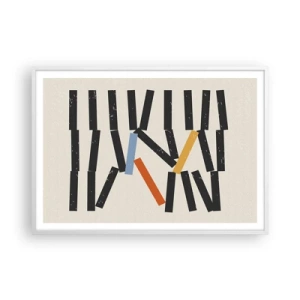 Affiche dans un cadre blanc - Poster - Dominos – composition - 100x70 cm