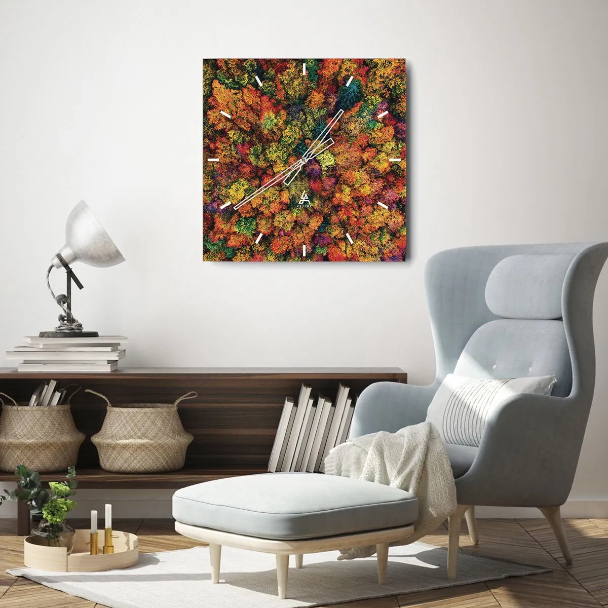 Horloge murale - Pendule murale - Bouquet d'arbres automnal - 40x40 cm