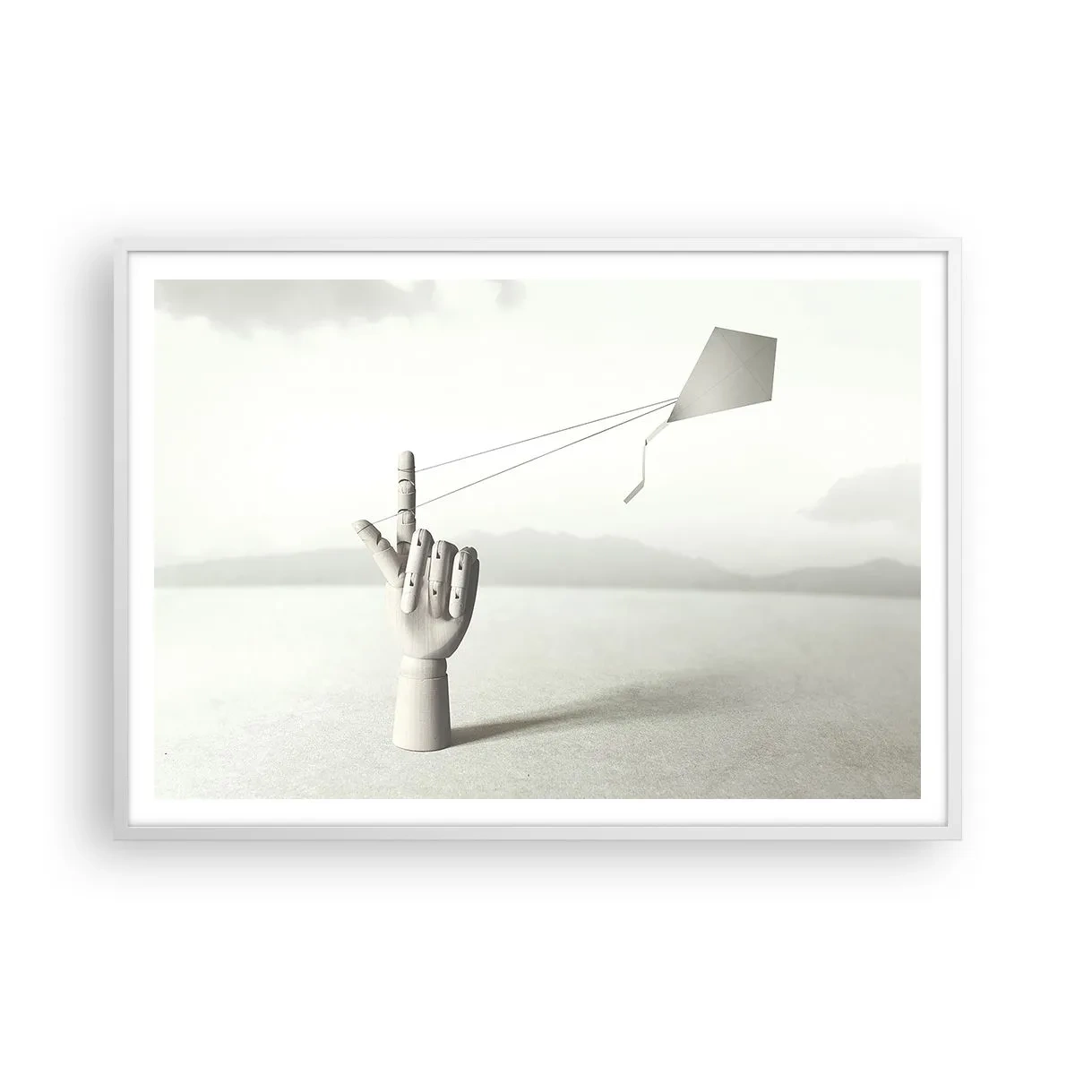 Affiche dans un cadre blanc - Poster - Épreuve de force - 100x70 cm