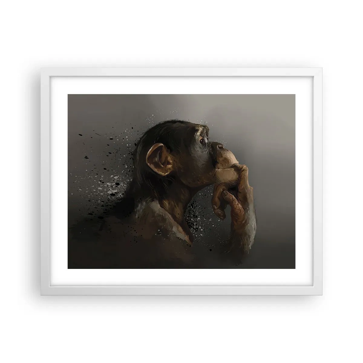 Affiche dans un cadre blanc - Poster - Certainement un penseur - 50x40 cm