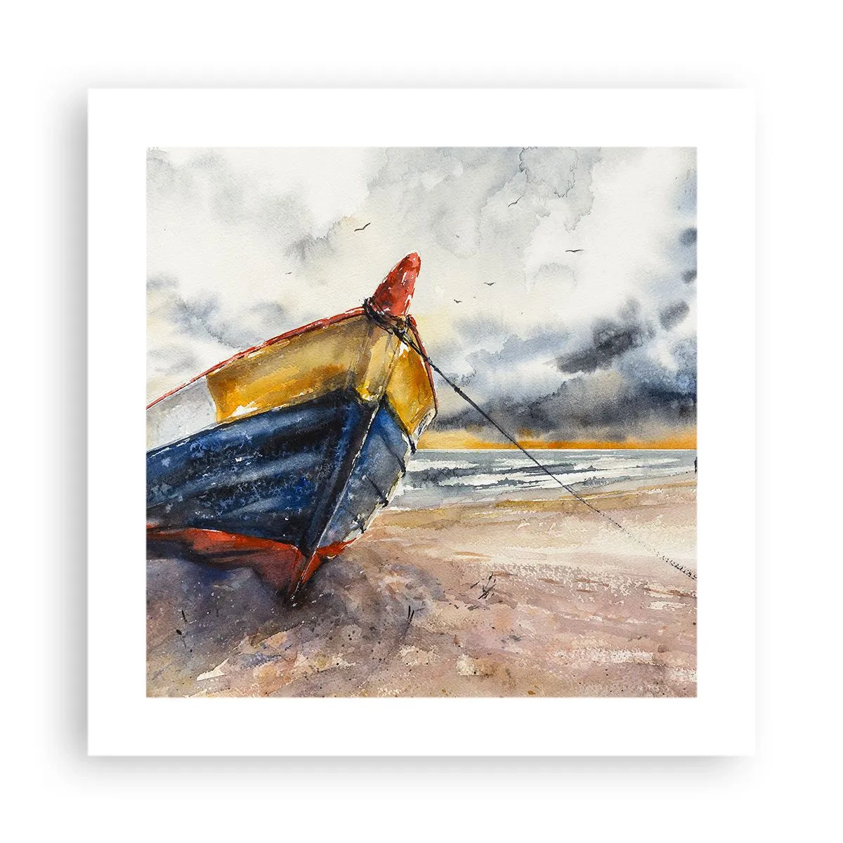 Affiche - Poster - Repos sur le rivage - 40x40 cm