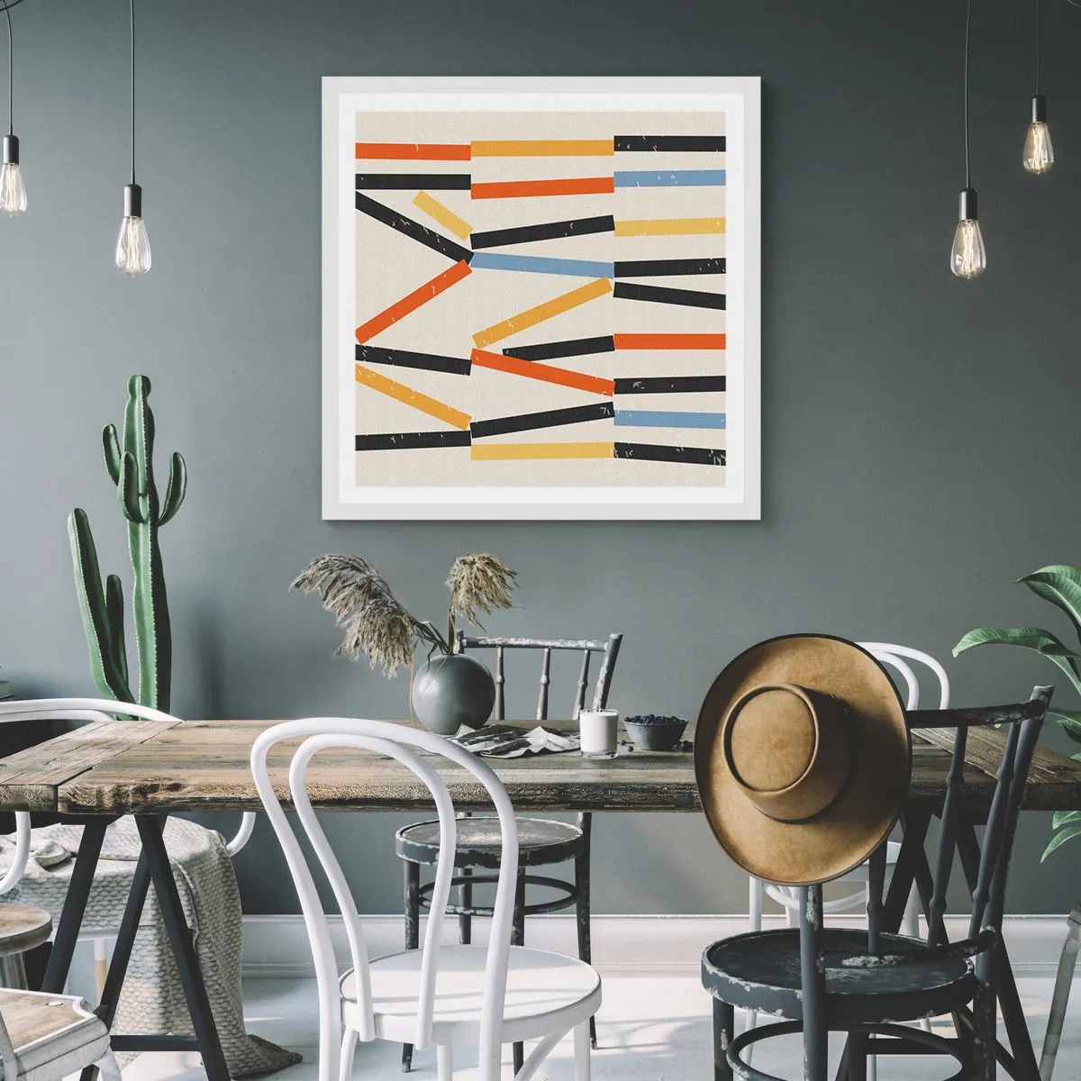 Affiche dans un cadre blanc - Poster - Composition de niveaux - 60x60 cm