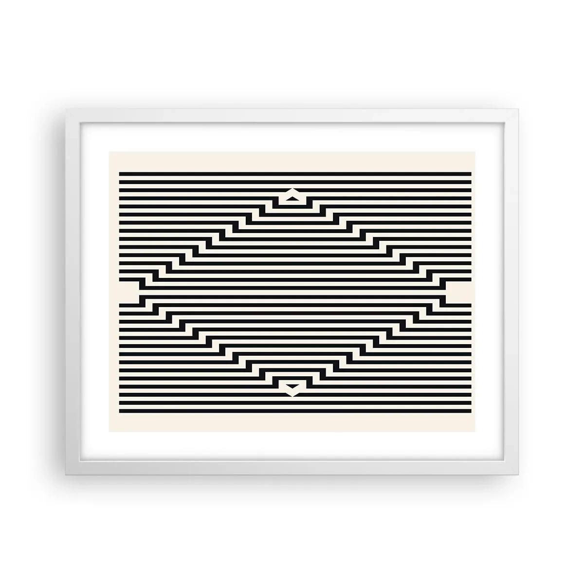 Affiche dans un cadre blanc - Poster - Illusion géométrique - 50x40 cm
