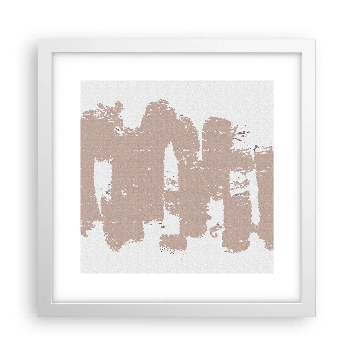 Affiche dans un cadre blanc - Poster - Abstraction en rose tendre - 30x30 cm