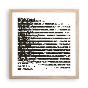 Affiche dans un chêne clair - Poster - Rythme et bruissement - 40x40 cm