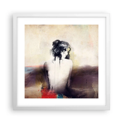 Affiche dans un cadre blanc - Poster - Lignes lisses, formes ovales - 40x40 cm