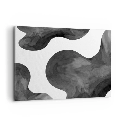 Impression sur toile - Image sur toile - Motif abstrait dans les tons de gris et de blanc - 120x80cm - La route du lait - Décoration murale moderne pour le salon et la chambre ARTTOR