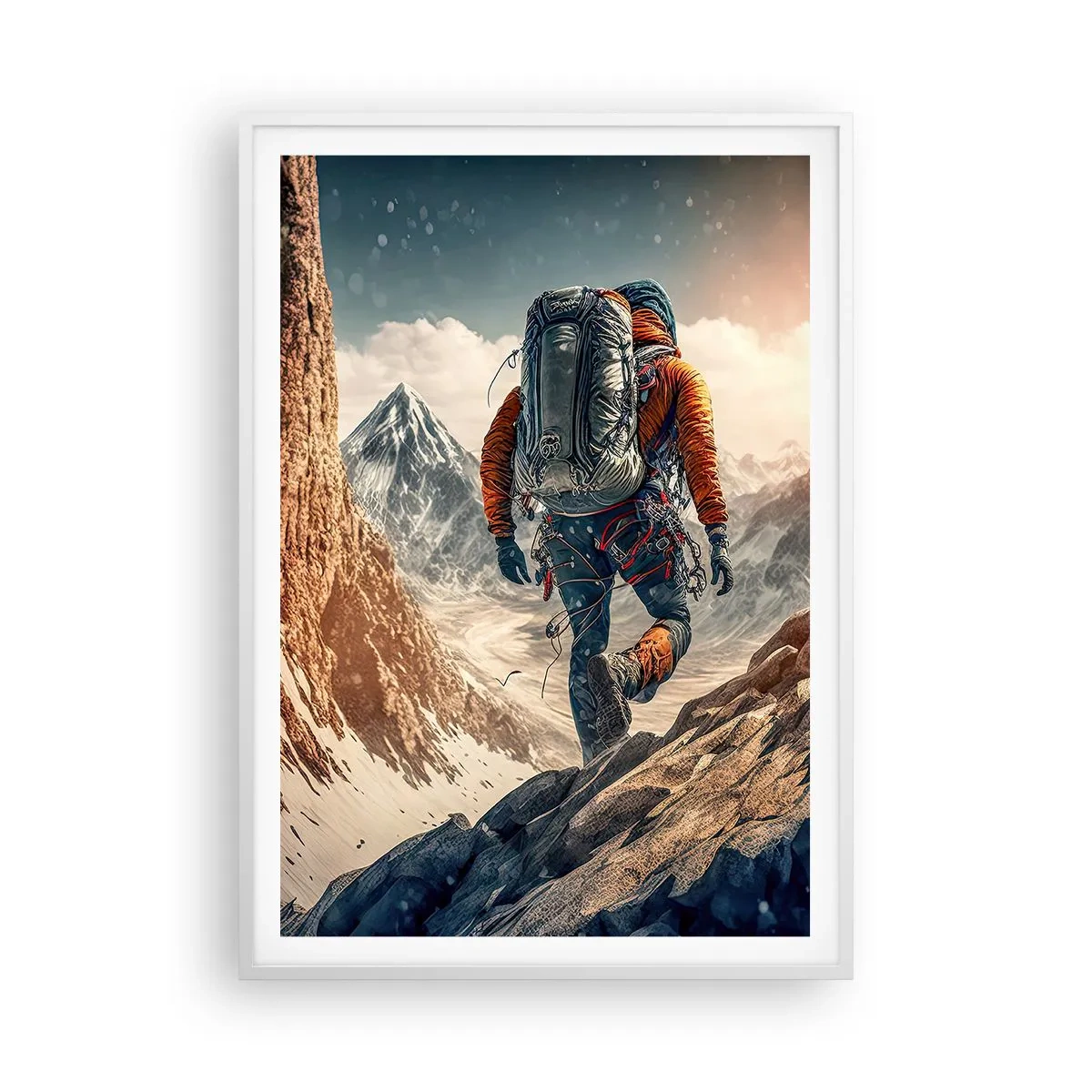 Affiche dans un cadre blanc - Poster - Guerrier solitaire - 70x100 cm