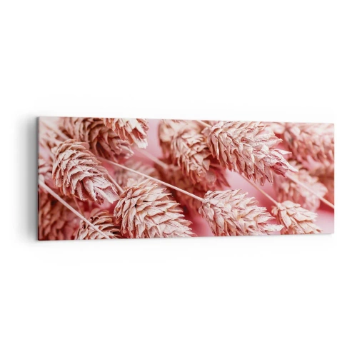 Impression sur toile - Image sur toile - Gros plan des oreilles teintées de rose - 140x50cm - Une cascade florale en rose - Décoration murale moderne pour le salon et la chambre ARTTOR