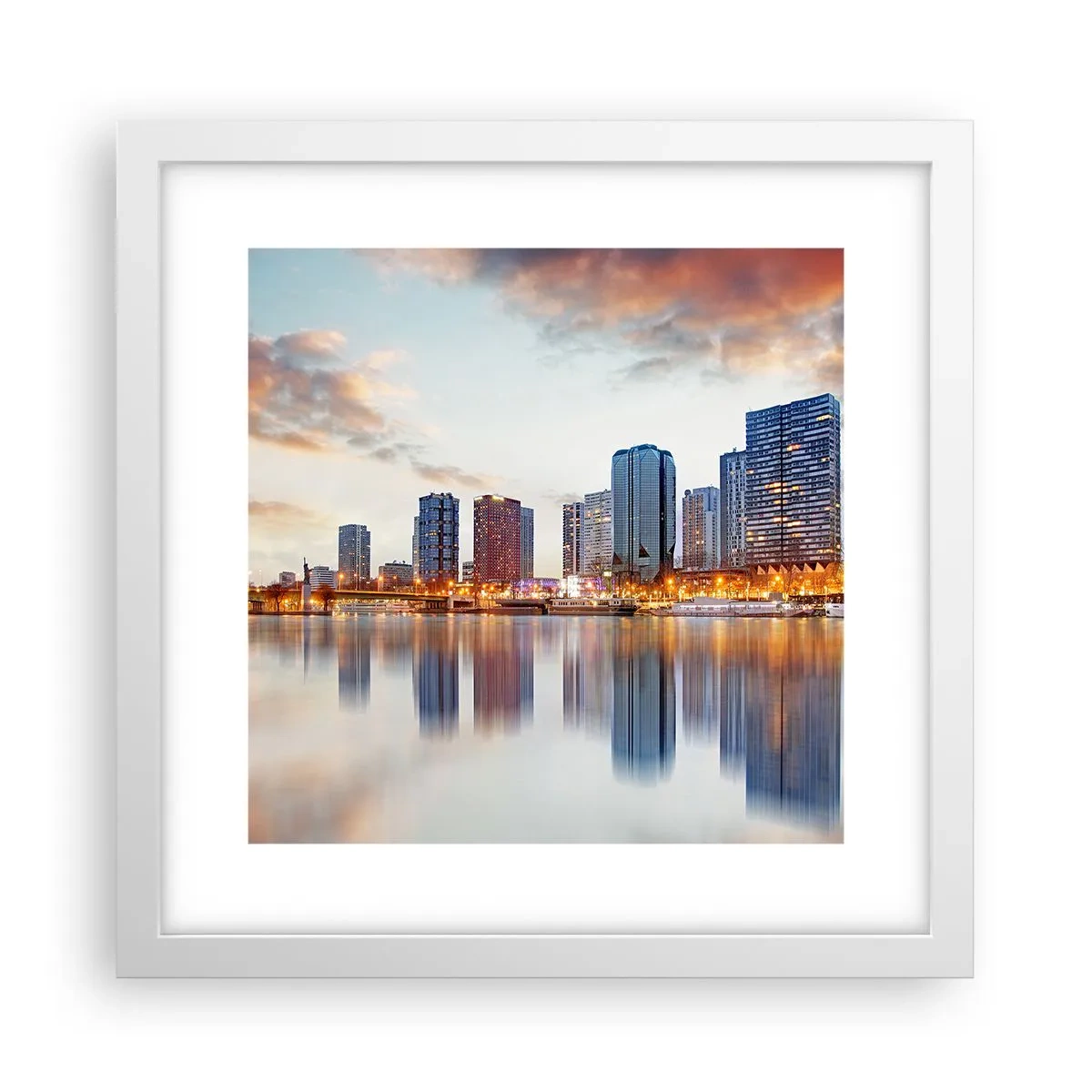 Affiche dans un cadre blanc - Poster - La tranquillité monumentale de Paris - 30x30 cm