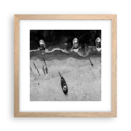 Affiche dans un chêne clair - Poster - Toujours sur le rivage… - 30x30 cm