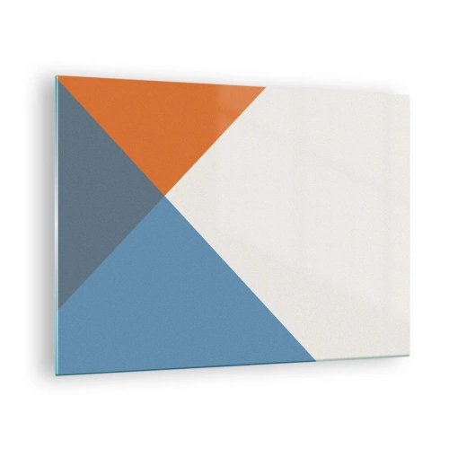 Impression sur verre - Image sur verre - Composition géométrique avec des triangles colorés - 70x50cm - Sous cette angle.... - Décoration murale moderne pour le salon et la chambre ARTTOR