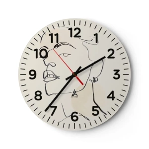 Horloge murale - Pendule murale - Regard fier - 40x40 cm