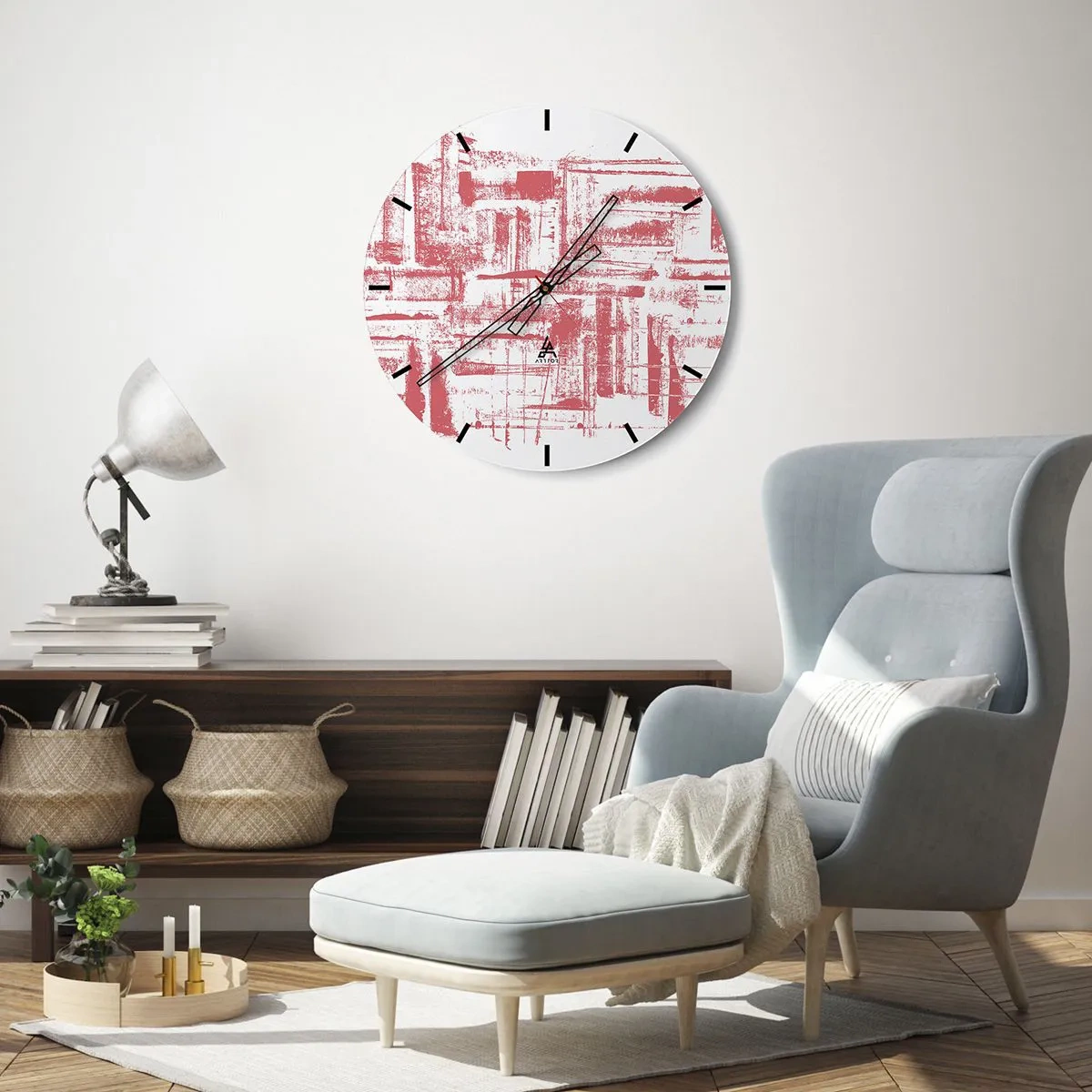 Horloge murale - Pendule murale - La ville rouge - 40x40 cm