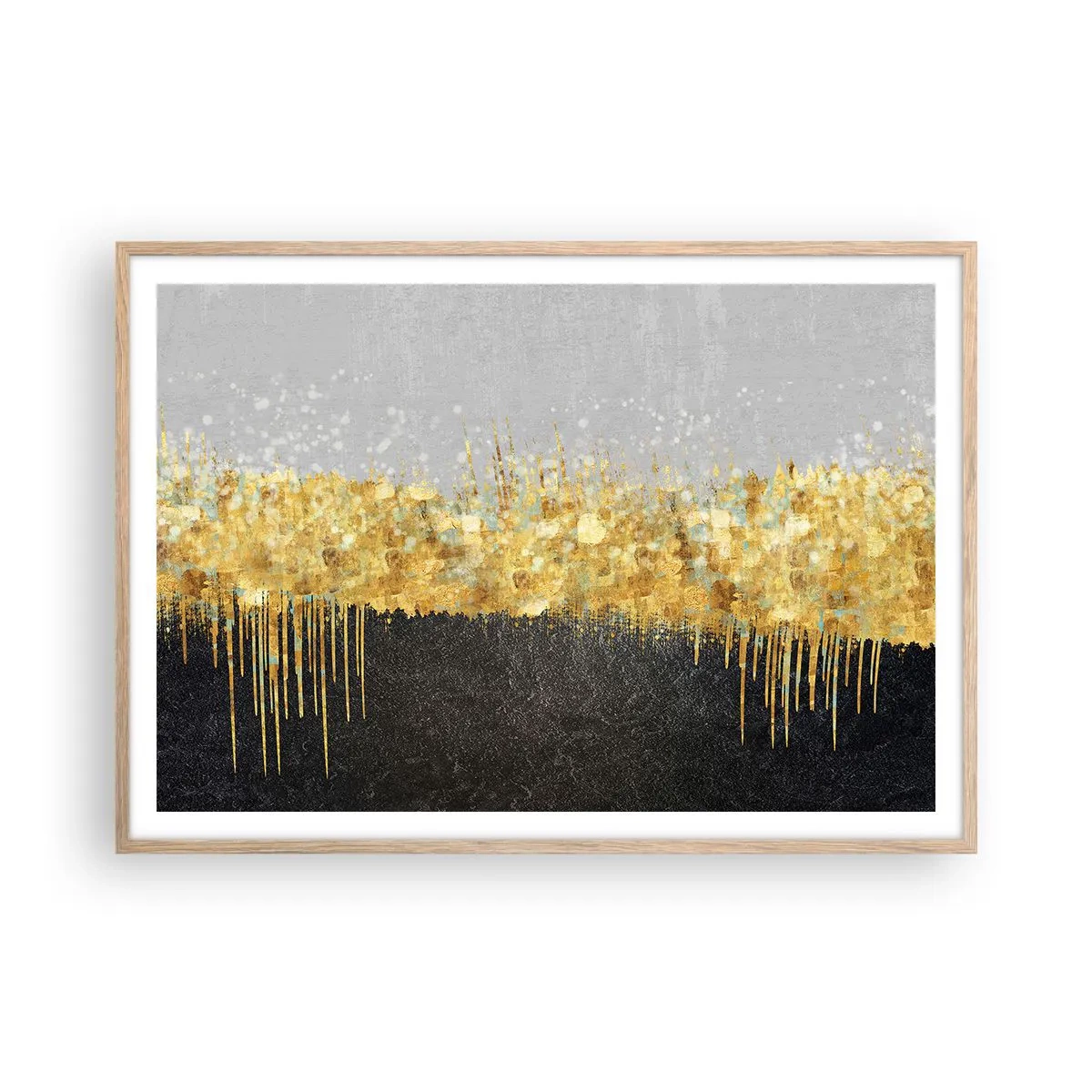 Affiche dans un chêne clair - Poster - Vers l'intérieur et vers le haut - 100x70 cm