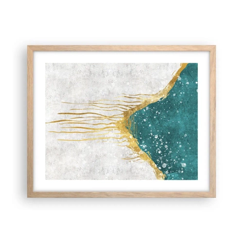 Affiche dans un chêne clair - Poster - Marée dorée - 50x40 cm