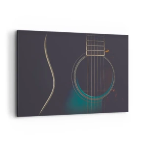 Impression sur toile - Image sur toile - Guitare acoustique dans une lumière sombre et élégante - 120x80cm - Le calme avant la tempête - Décoration murale moderne pour le salon et la chambre ARTTOR