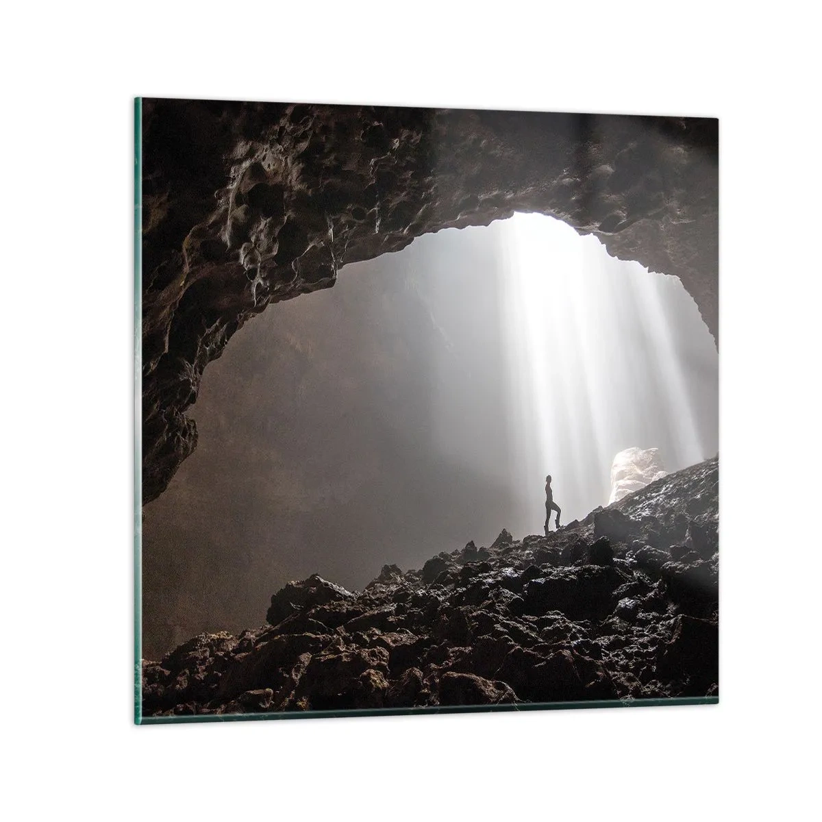 Impression sur verre - Image sur verre - Grotte lumineuse - 40x40 cm