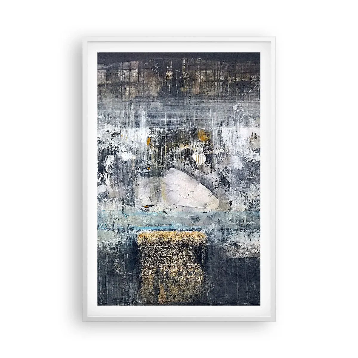 Affiche dans un cadre blanc - Poster - Comme sur la glace, comme après décembre - 61x91 cm