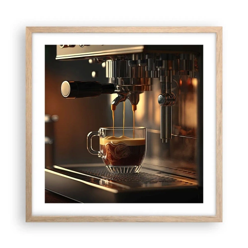 Affiche dans un chêne clair - Poster - Un mélange sensuel - 50x50 cm