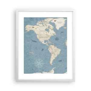Affiche dans un cadre blanc - Poster - Le monde à porter de main - 40x50 cm
