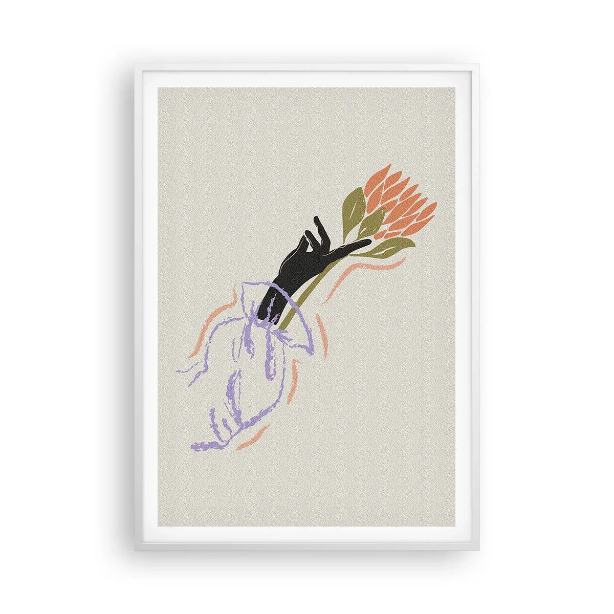 Affiche dans un cadre blanc - Poster - Touche fraternelle - 70x100 cm