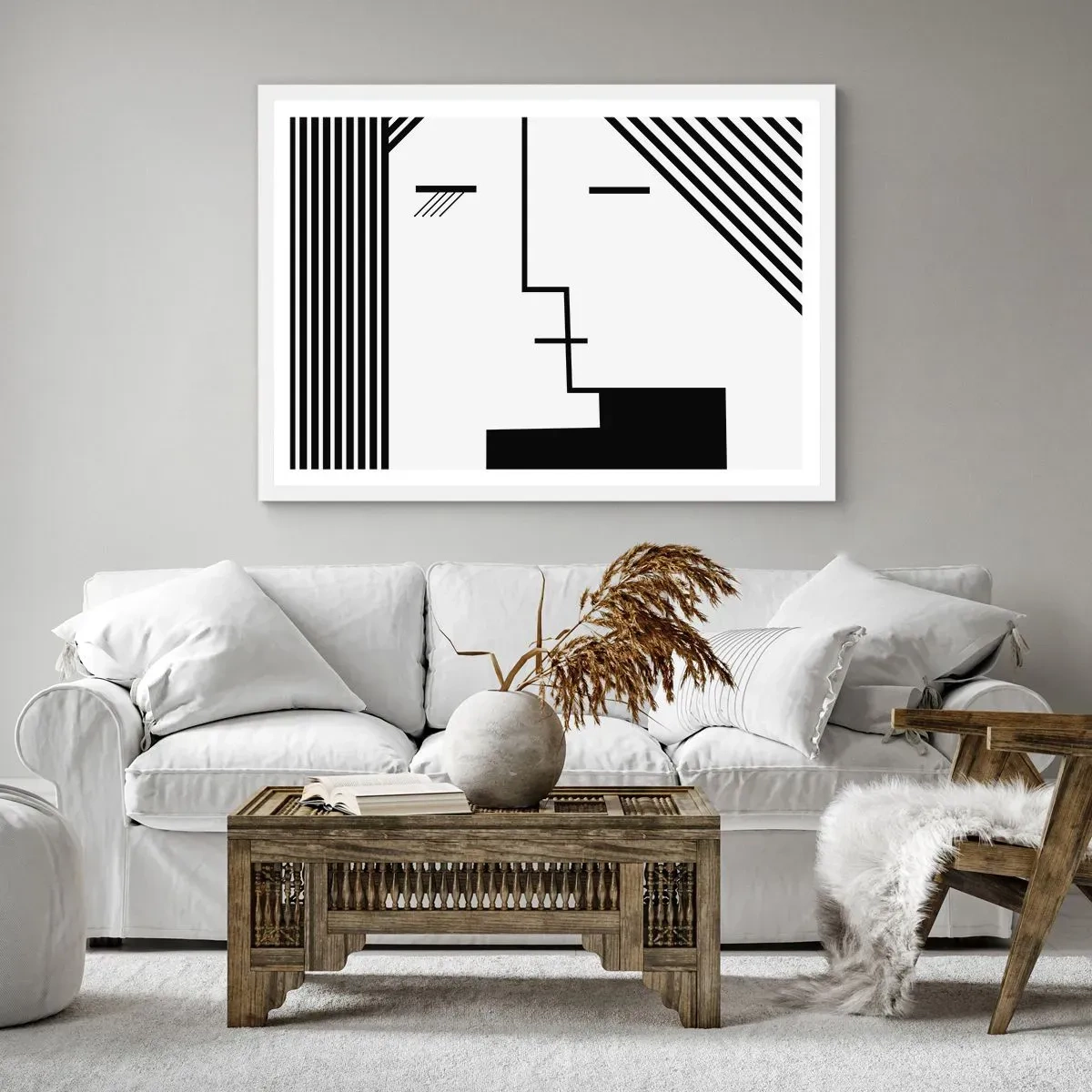 Affiche dans un cadre blanc - Poster - Juste un baiser - 70x50 cm