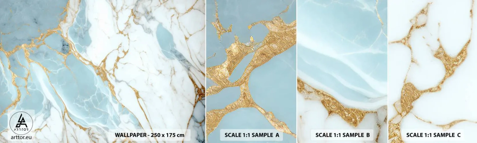 Échantillon de Papier Peint Autocollant Deluxe Sticker - Richesse en pierre - Art Déco, Charme, Marbre - 100x30 cm