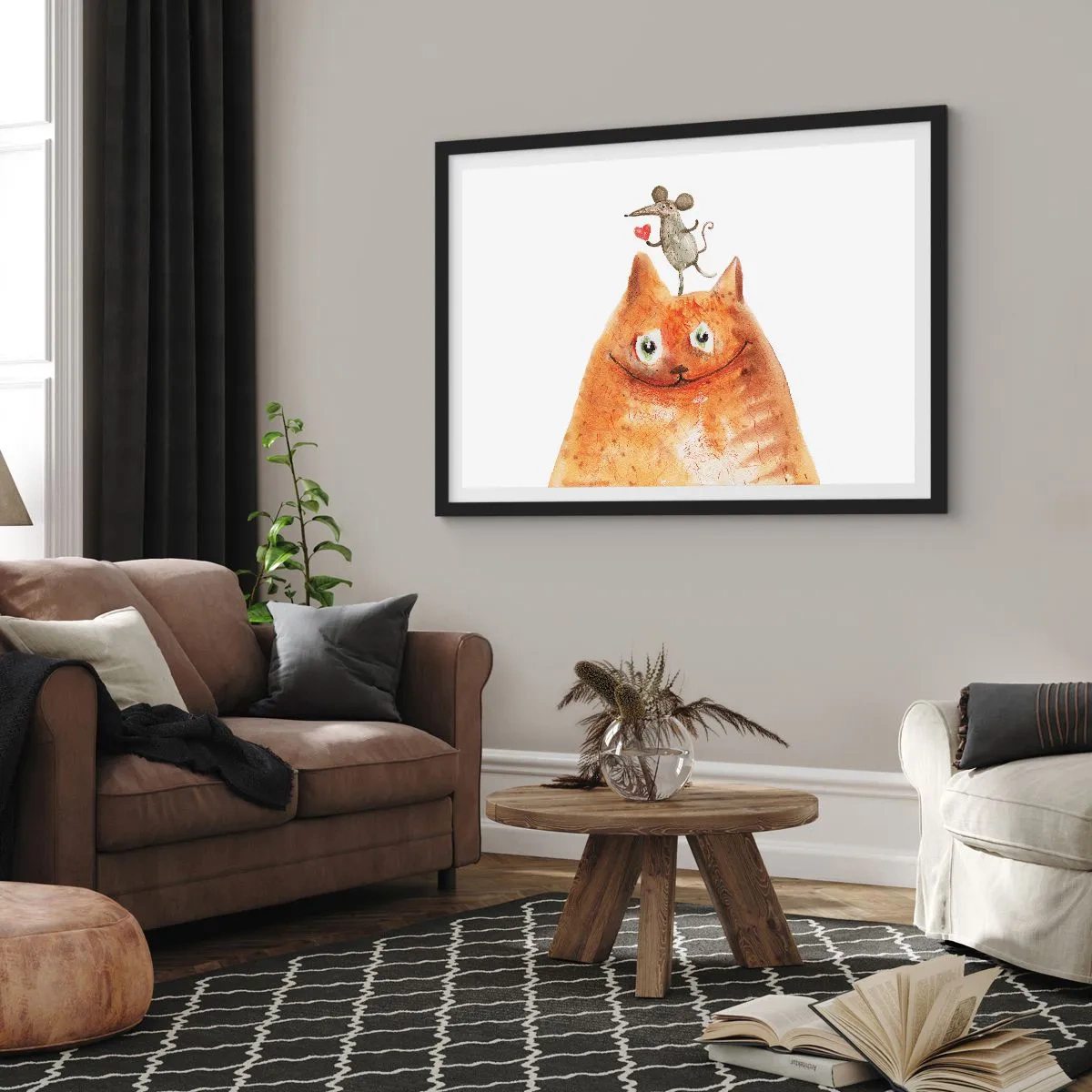 Affiche dans un cadre noir - Poster - Amour paradoxal - 91x61 cm