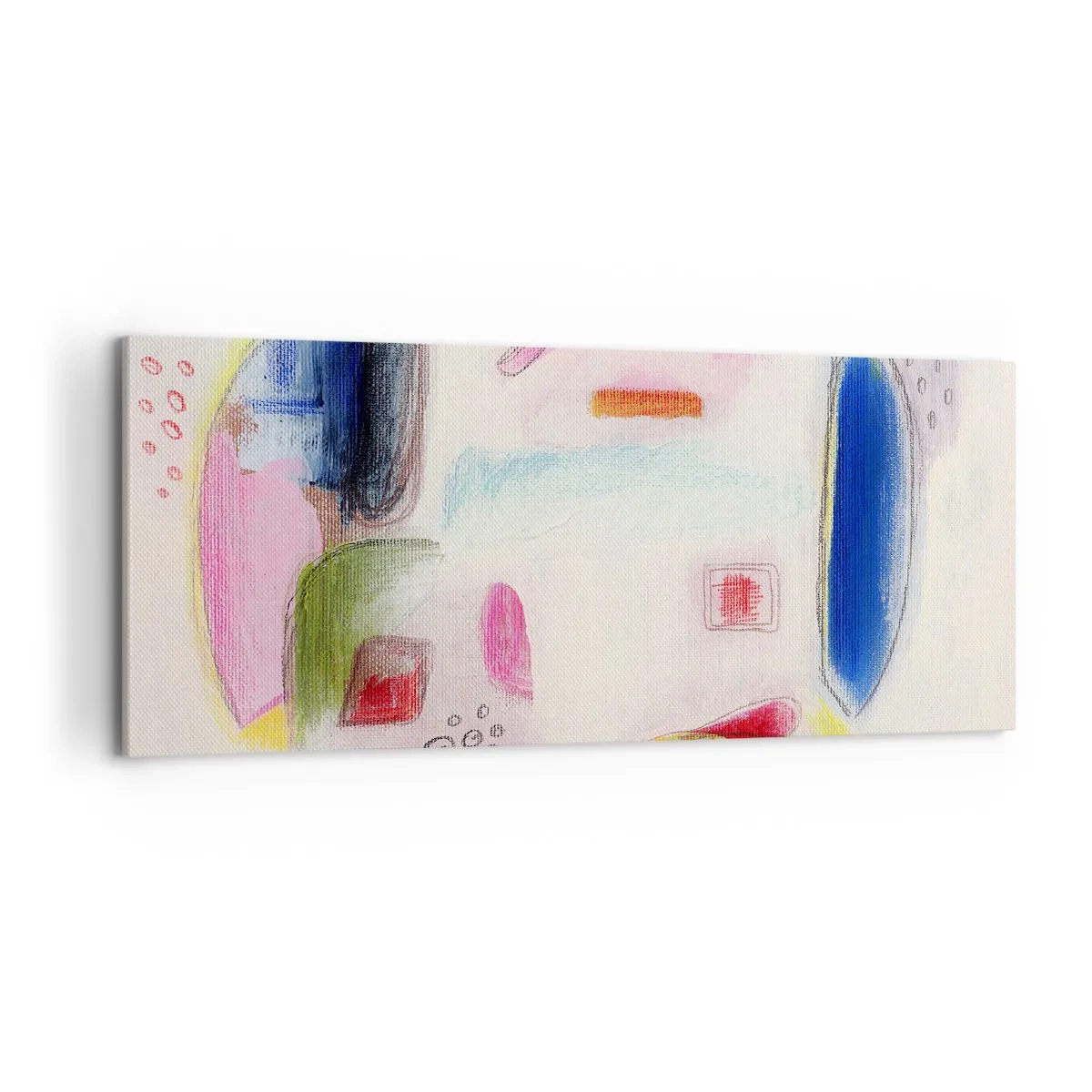 Impression sur toile - Image sur toile - Formes abstraites colorées sur fond clair - 120x50cm - Plus convexe que concave ou plat - Décoration murale moderne pour le salon et la chambre ARTTOR