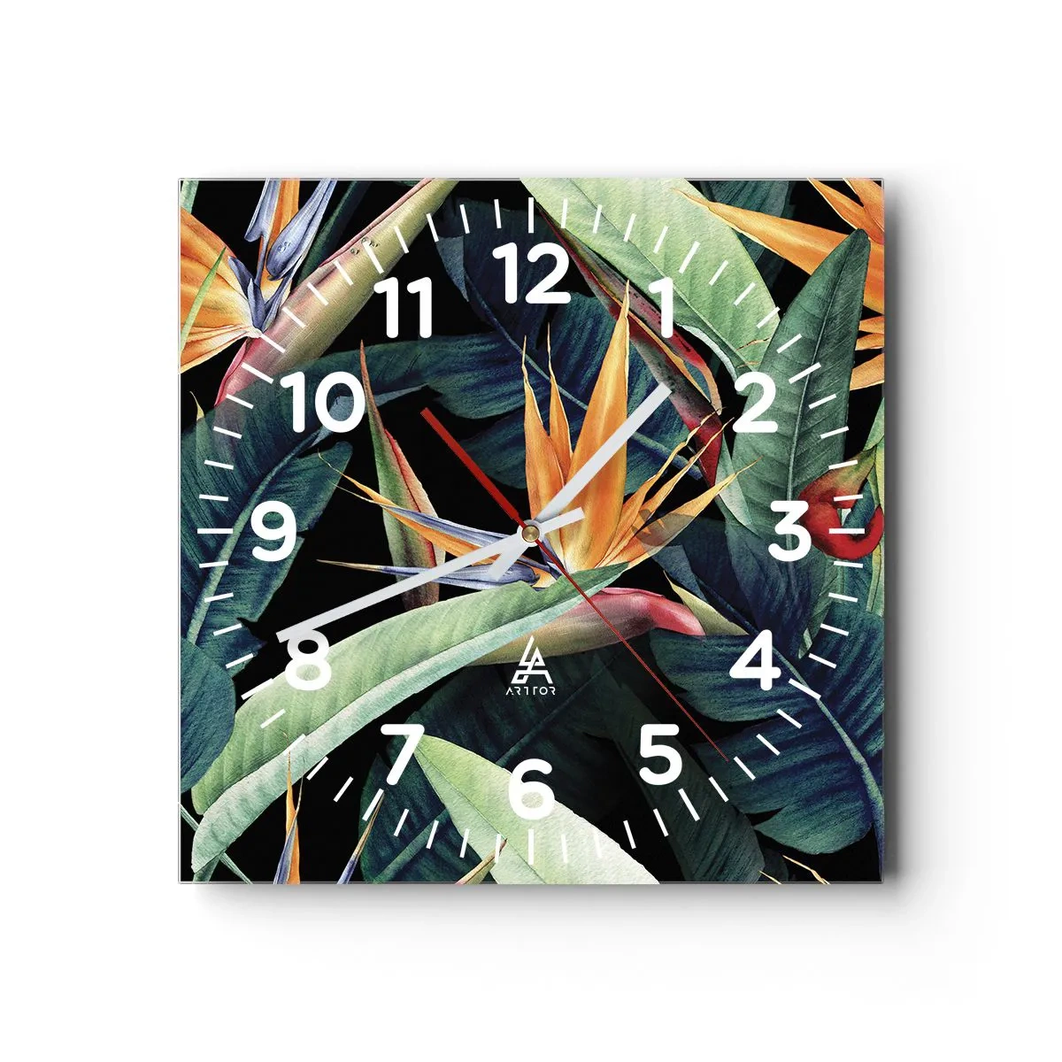 Horloge murale - Pendule murale - Fleurs flamboyantes des tropiques - 40x40 cm
