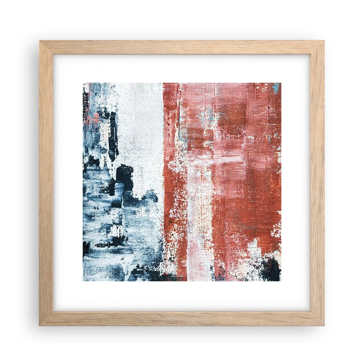 Affiche dans un chêne clair - Poster - Moitié-moitié abstrait - 30x30 cm