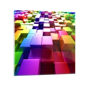 Impression sur verre - Image sur verre - Collaboration Op art dans une équipe - 70x70 cm