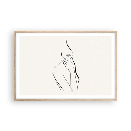 Affiche dans un chêne clair - Poster - Vague de mélancolie - 91x61 cm