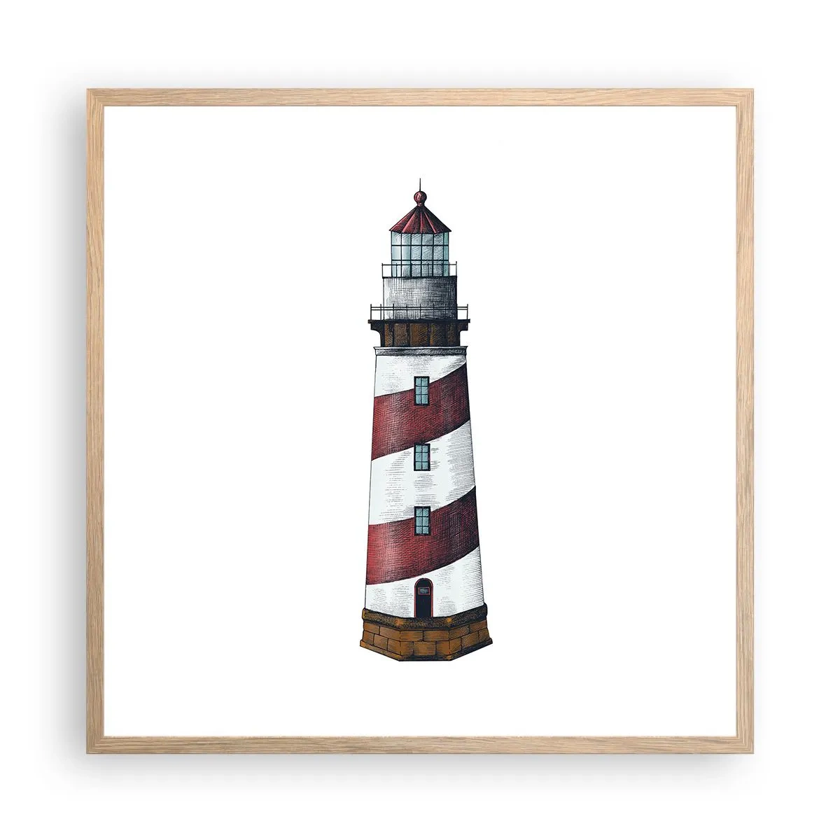 Affiche dans un chêne clair - Poster - Toujours sur ses gardes - 60x60 cm