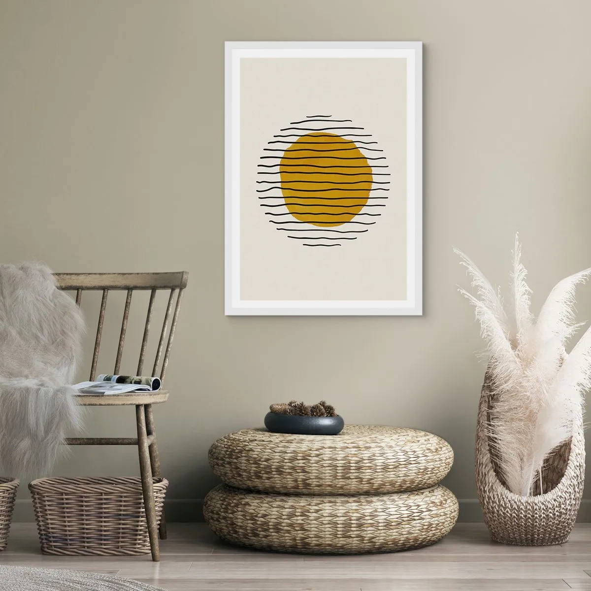 Affiche dans un cadre blanc - Poster - Abstraction tremblante de chaleur - 61x91 cm