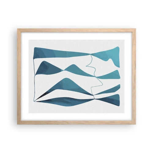 Affiche dans un chêne clair - Poster - Abstraction : composé turquoise - 50x40 cm